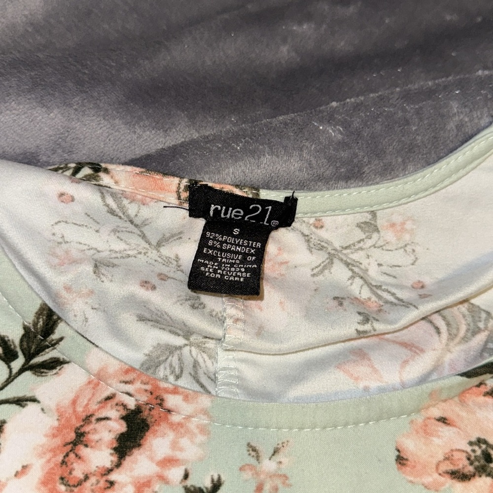 Rue 21 Floral Dress Small Green - Picture 3 of 7